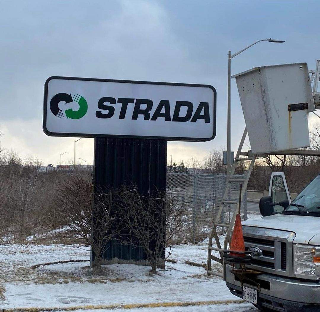 Recycling Company Pylon Signage, North York, ON Recycling Company Pylon Signage, North York, ON